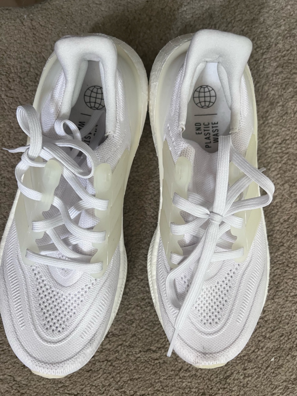adidas Women's White Knit Running Sneakers